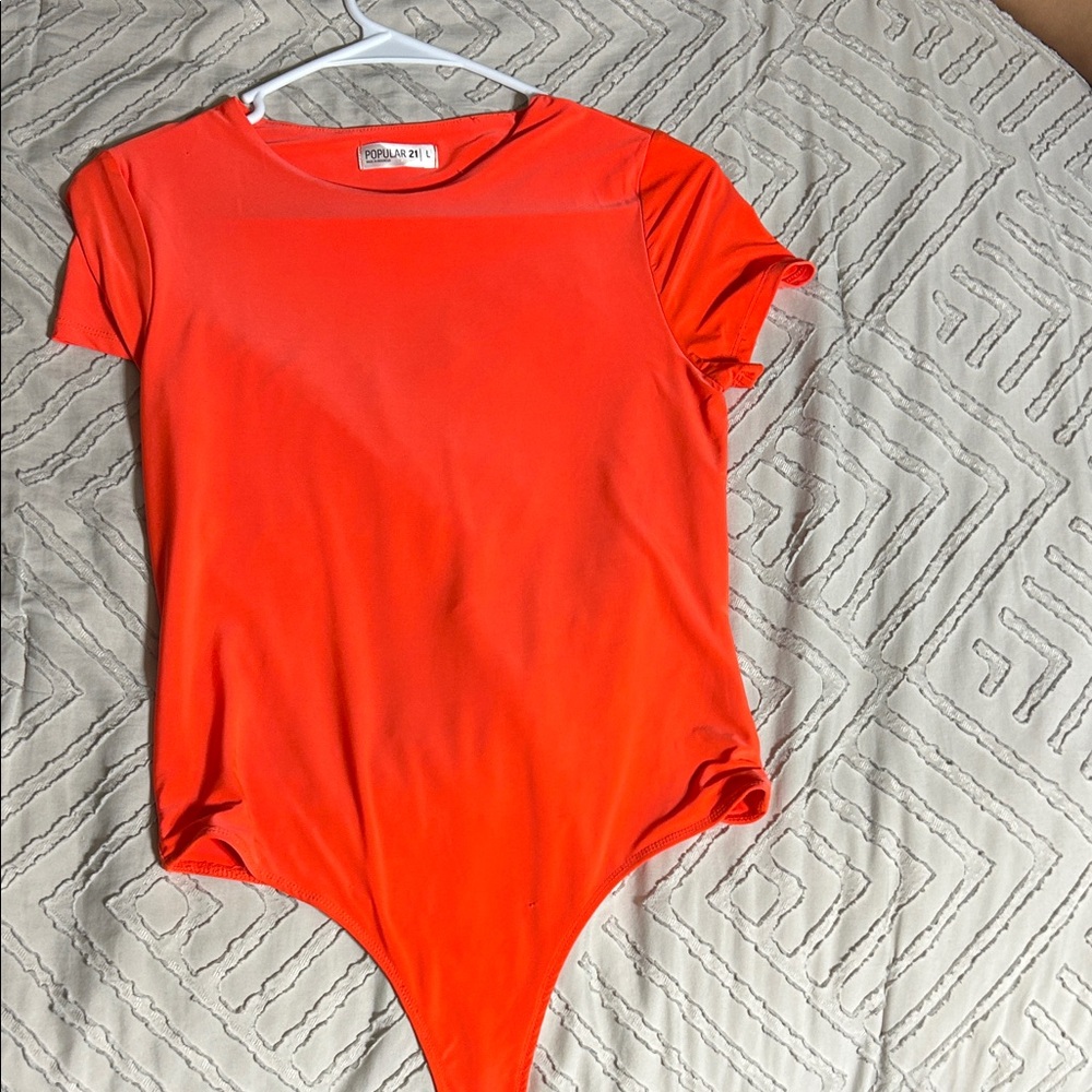 Vibrant Orange Bodysuit by Vanilla Sky